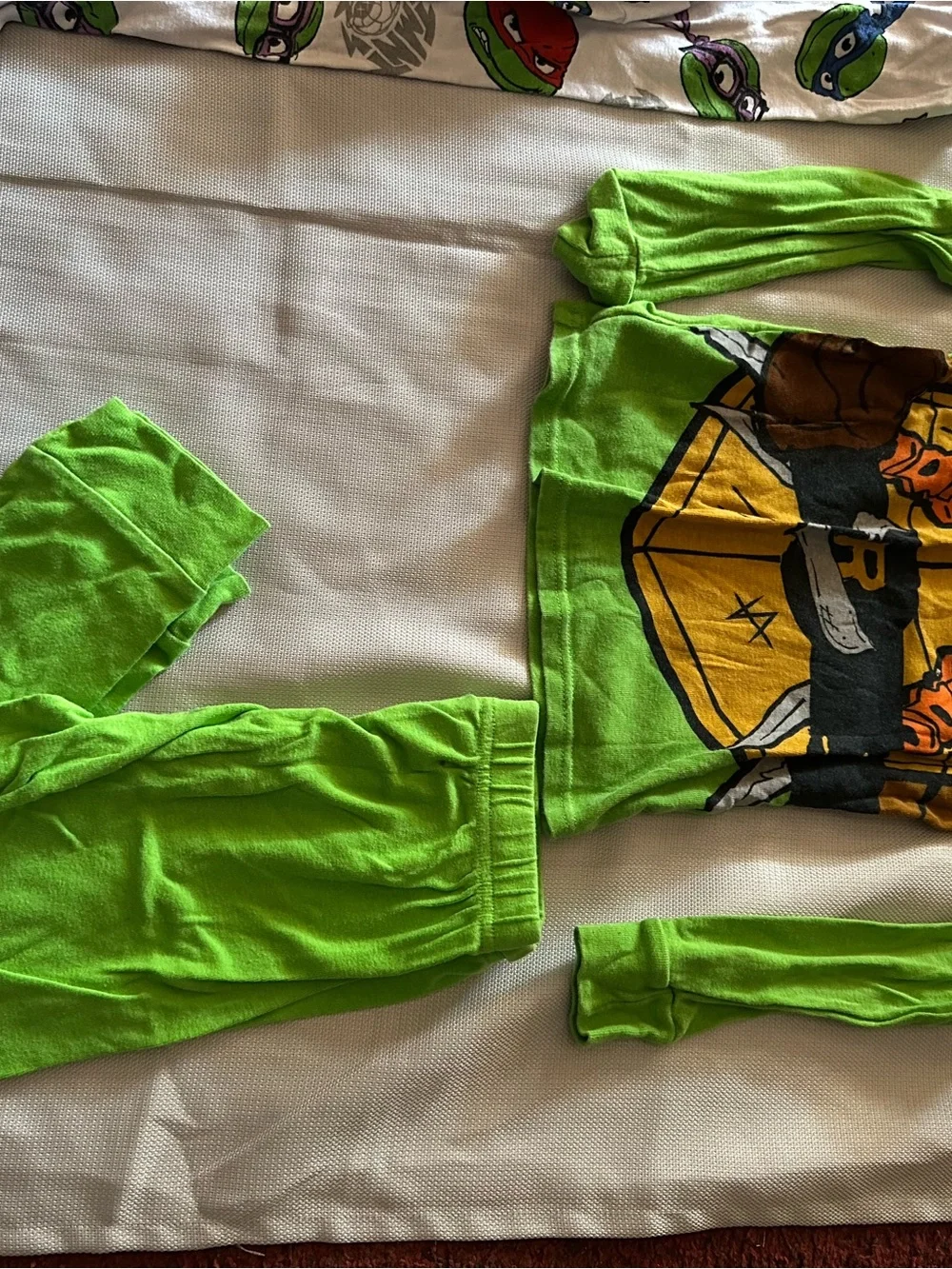 Kids Turtle Costume Pajama Set in Green and White